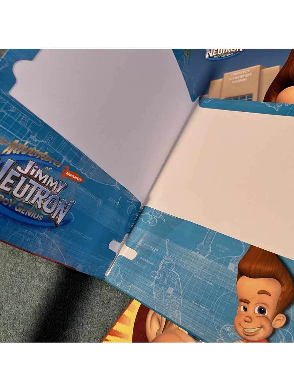 Vintage 2003 Y2K Jimmy Neutron Nickelodeon Bundle Of 3 School Paper Folders